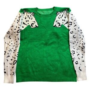 Cheetah Sweater Girls Extra Large Preppy Academia Festival Streetwear